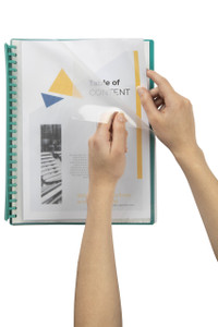 MARBIG REFILLABLE DISPLAY BOOKS Clear Front Green Back A4 20 Pocket