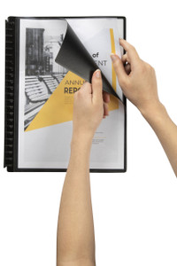 MARBIG INSERTABLE A4 REFILLABLE DISPLAY BOOK Black With Insert Cover 20 pocket