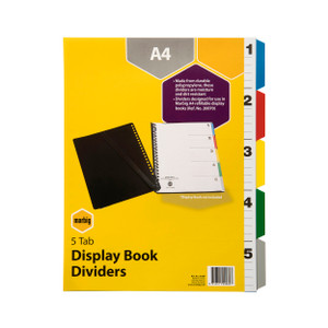 MARBIG A4 REFILLABLE DISPLAY BOOK ACCESSORIES A4 5 Tab Dividers