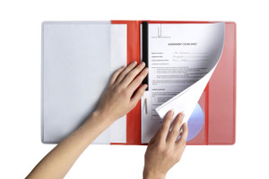 MARBIG A4 PREMIER INSERT PP FLAT FILES (CLEAR FRONT) Red