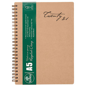 CUMBERLAND ECOWISE DIARY A5, Week-Open, Boardcover Recycled (2024)