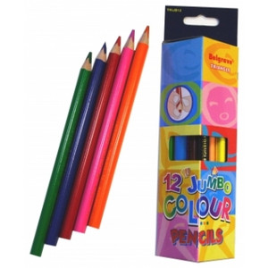 Belgrave Coloured Pencils Triangular Jumbo Wood Pack of 12 - Assorted (83050)