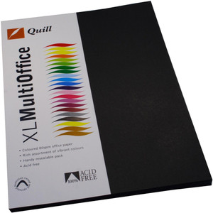 Quill Coloured Paper 80gsm A4 - Black, Pack of 100 (90071)