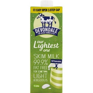 DEVONDALE LONG LIFE UHT MILK Skim 1ltr ( GREEN BOX )