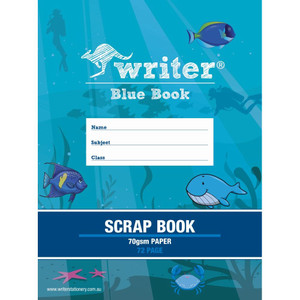 BLUE BOOK SCRAP BOOK 72PG 70GSM BOARD COVER 330 X 240MM