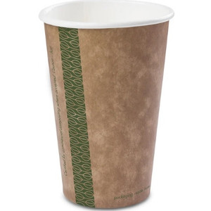 SINGLE WALL 16OZ I AM ECO CUP - BROWN CARTON OF 1000