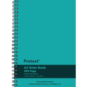 PROTEXT A5 200PG TWIN WIRE PP NOTEBOOK - AQUA