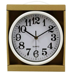 WHITE/BLACK CLOCK 20CM (GW0142)