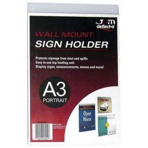 DEFLECTO WALL MOUNT SIGN HOLDER A3 PORTRAIT