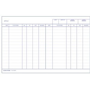 STOCK CARD DATE/IN/OUT/BALANCE Cards - 5 x 8 (Pack of 100)