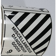 MISCELLANEOUS DANGEROUS GOODS LABEL 9 100mm x 100mm Roll of 500