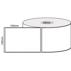 White Direct Thermal 100x150mm, 400 Labels per Roll on 25mm Core *** See Also DEL-12308 ***