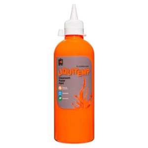 FLUORESCENT LIQUITEMP POSTER PAINT 500ML ORANGE