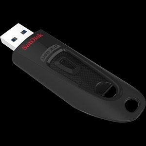 SanDisk Ultra USB 3.0 Flash Drive, CZ48 32GB, Black, stylish sleek design