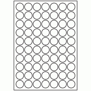 467 LABEL SIZE 25.4MM DIAMETER CIRCLES 70 Labels Per Sheet ...
