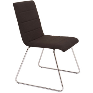 Rapidline Visitor/Lounge Chair with Fabric Upholstered Shell and Chrome Sled Underframe