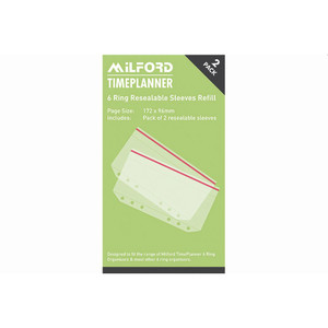 Milford 6 Ring Refill Resealable sleev