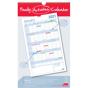 Sasco Wall Calendar 250X410mm Family Activity (2024)