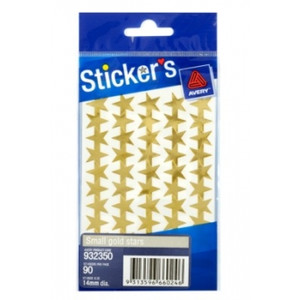 AVERY STICKER HANDIPACKS Small Gold Stars 10 Packs of 90 (900 stars)