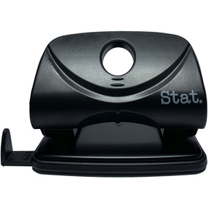 STAT HOLE PUNCH 2 HOLES Medium 20 Sheets Plastic Black