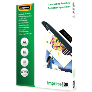 Fellowes Laminating Pouch Gloss A3 100 Micron Pack of 100