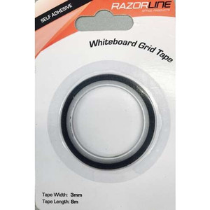 RAZORLINE WHITEBOARD GRID LINER TAPE BLACK 3mm x 8m