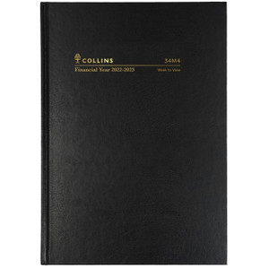 COLLINS #34M FINANCIAL YEAR DIARY A4 Week To Opening 1Hr Black (2024-2025)
