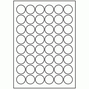 POLYLASER GLOSS LABELS CLEAR LASER COMPATIBLE #508 30mm Diameter Circle 48UP Box of 100 Sheets