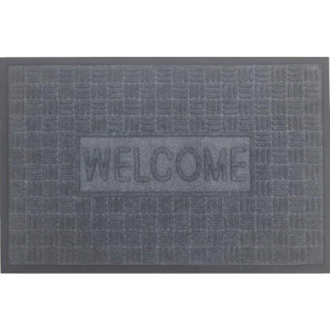 Polypropylene Welcome Doormat Grey 60cm x 90cm