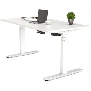 ELECTRIC ADJUSTABLE DESK 800MM X 600MM WHITE WITH WHITE FRAME