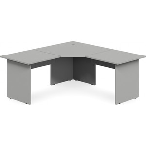 DDK 3 PIECE SPLAY WORKSTATION 1800 X 1800 X 750 X 600MM OYSTER GREY
