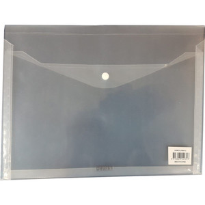 Osmer Plastic Document Wallet A4 Clear With Gusset & Press Button Closure