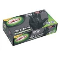 Sabco Glove Nitrile Heavy Duty Powder Free Disposable Black Extra Large Box of 100