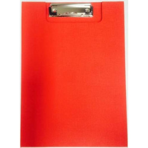 Plastic Clipfolder A4 Red with inside pocket