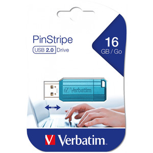 VERBATIM STORE'N'GO PINSTRIPE USB DRIVE 16GB BLUE