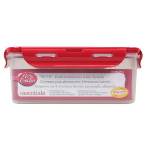 Food Storage Container - Rectangular 1.42 Litre (With 4 Sided Clip Lock Lid) Microwave / Dishwasher & Freezer Safe (Betty Crocker)