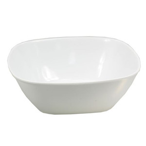White Melamine Square Salad Bowl 23cm
