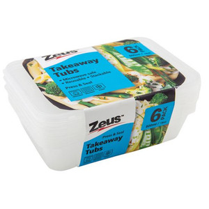 Microwaveable Takeaway Tubs 500ml (Pack of 6) Stackable/Reusable/Dishwasher Safe KS0085
