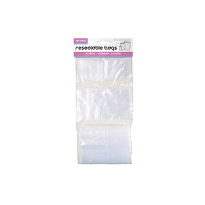 Bags Re-Sealable Mixed Size Pack of 100: 25(20x13cm) 25(13x8cm) 50(9x5cm) BC0070