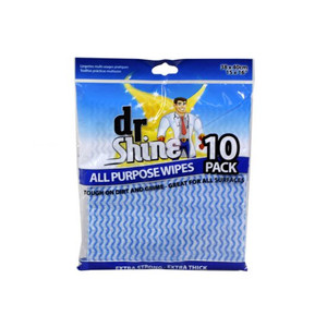 Dr. Shine All Purpose Wipes 38 x 40cm (Pack of 10)(Tough on Dirt & Grime, Great For All Surfaces & Extra Strong & Thick)
