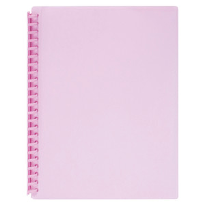 MARBIG REFILLABLE DISPLAY BOOK 20 POCKET INSERT COVER LIGHT PINK