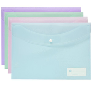 MARBIG DOCULOPE DOCUMENT WALLET A4 PASTEL ASSORTED (EACH)