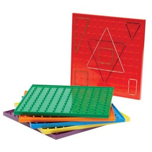 GEOBOARDS 23CM 6PCS,6COL 12 ELASTIC BANDS