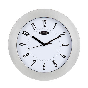 CARVEN CLOCK 250MM SILVER FRAME