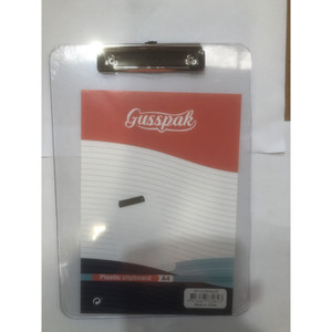 Gusspak A4 Plastic Clipboard Clear