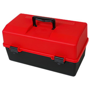 AEROCASE Red and Black Plastic Tacklebox 2 Tray Cantilever 16 x 33 x 19cm