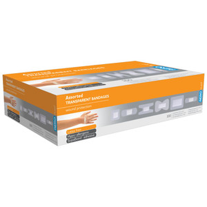 AEROPLAST Transparent Assorted Dressings, Box of 100