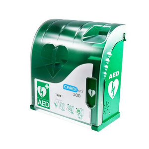 CARDIACT Green Outdoor Connected AED Cabinet 42 x 38 x 15cm, Each