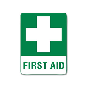 Medium Poly First Aid Sign 45 x 30cm, Each