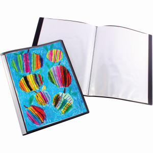 Quill Fixed Insert Display Book PP A3 20 Pockets - Black